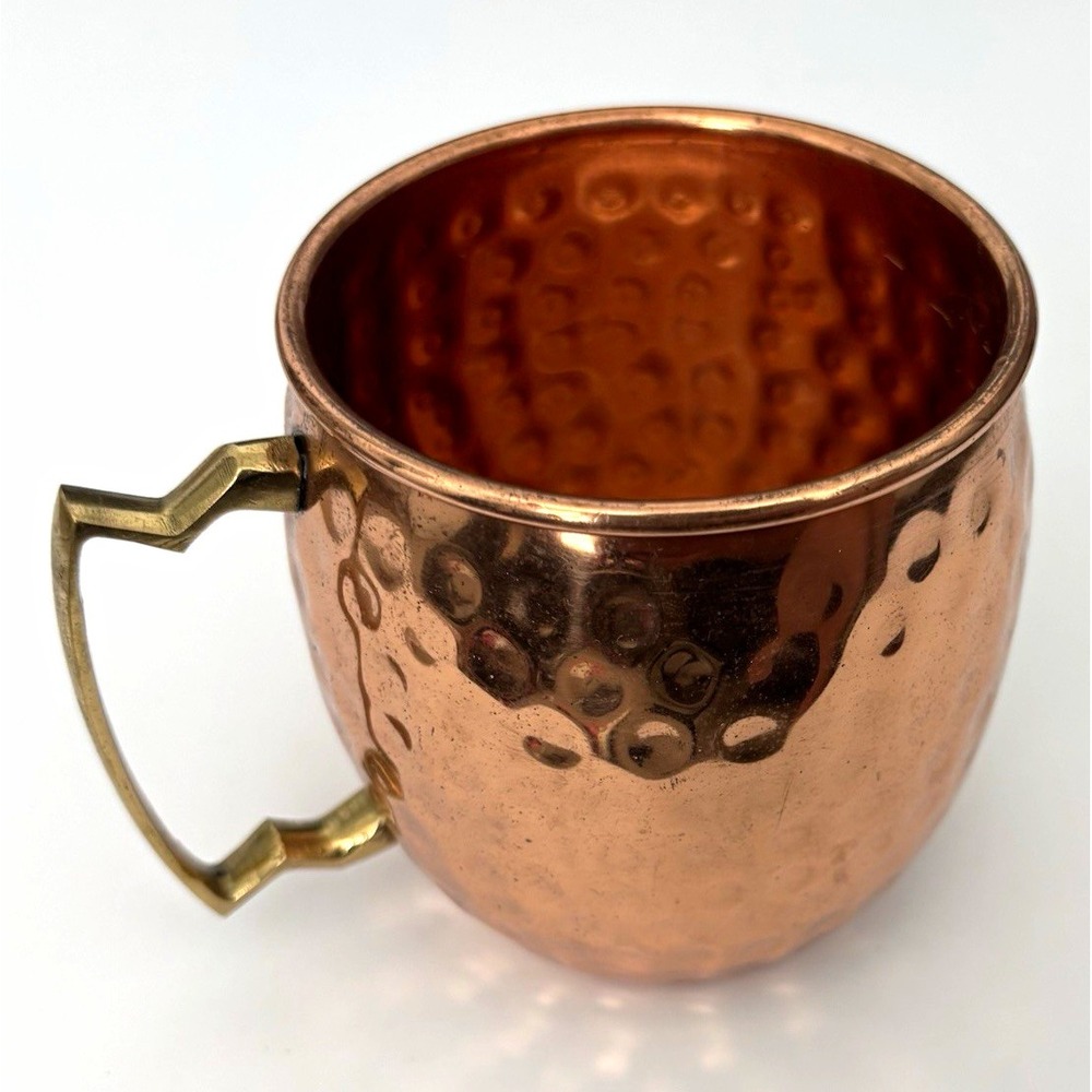 Copper Cure Hammered Copper Moscow Mule Mug Brass Handle